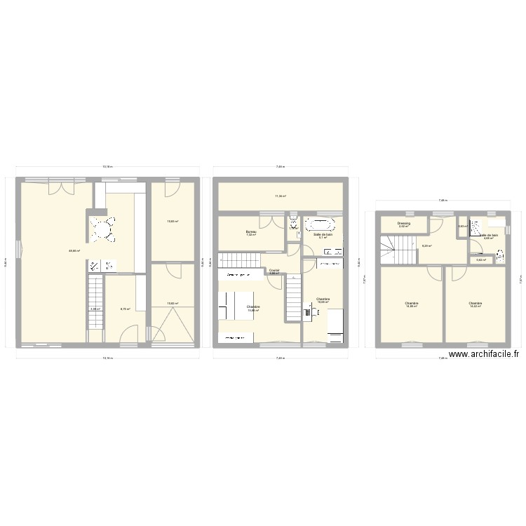 Maison 2. Plan de 19 pièces et 188 m2