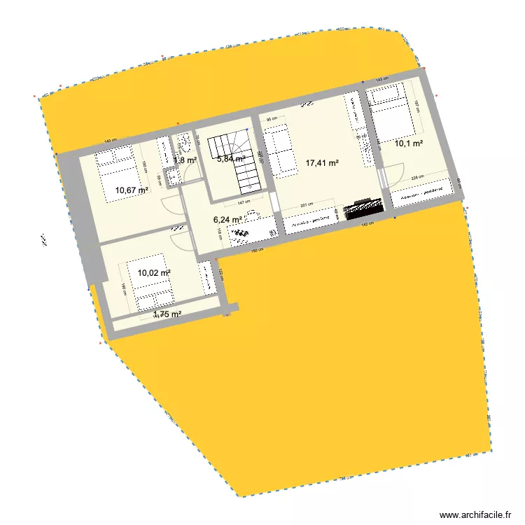 PRIEUX plan de base int&eacute;rieur 1ER. Plan de 