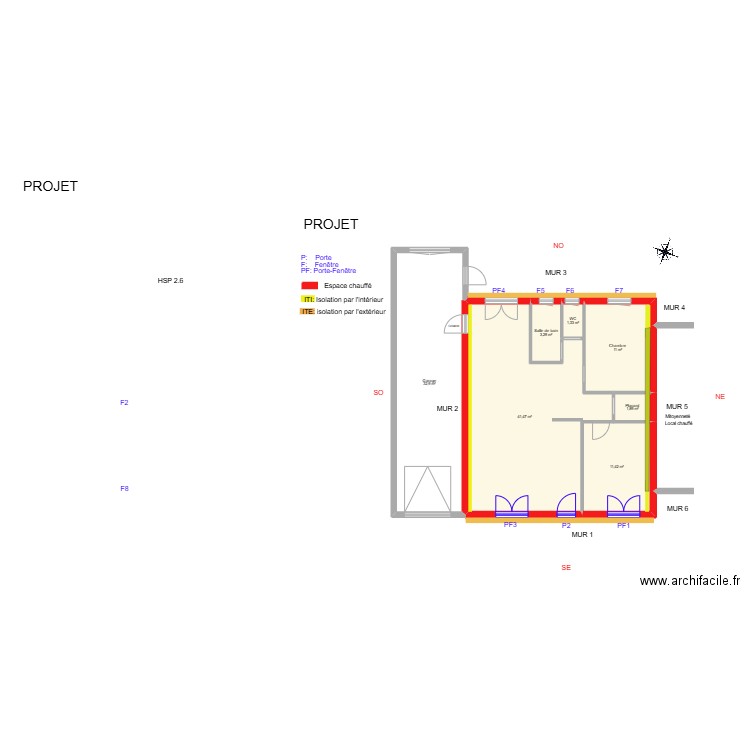 CHARRON_ Projet. Plan de 7 pièces et 103 m2