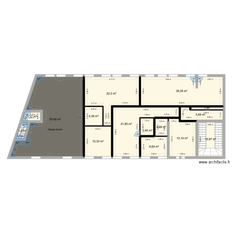 Rdc valmy sans parking v3. Plan de 15 pièces et 190 m2