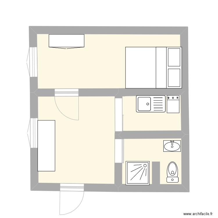 appartement Eloi. Plan de 4 pièces et 22 m2