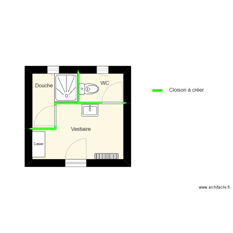 Châteaubriant - Focast. Plan de 3 pièces et 9 m2