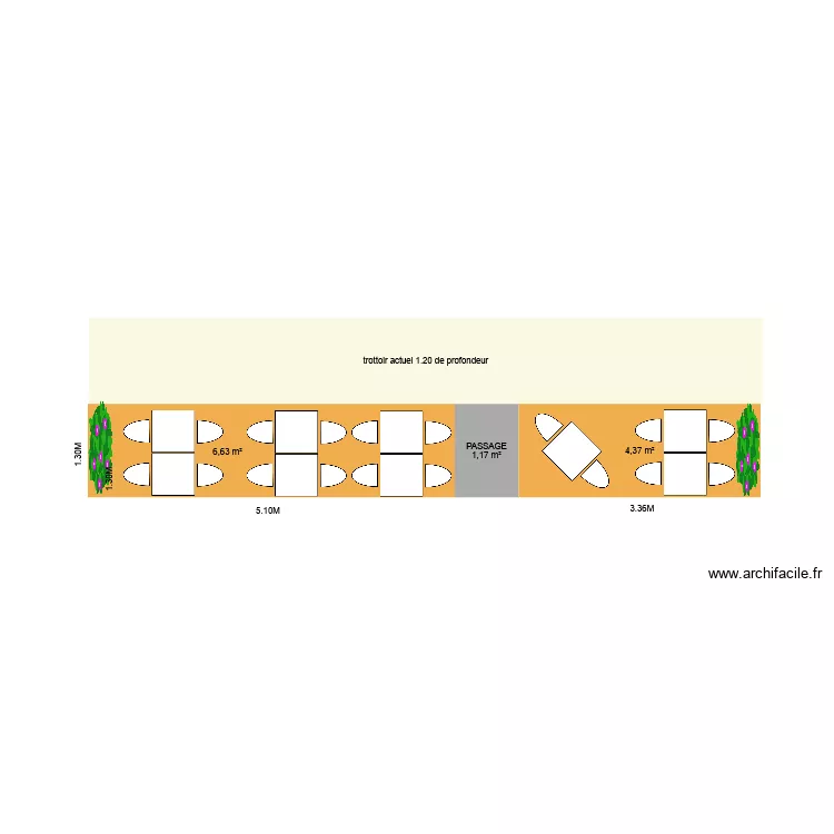 TERRASSE ACTUELLE PATIO RIVE GAUCHE. Plan de 