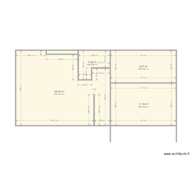 foncia 75 garibaldi . Plan de 5 pièces et 48 m2