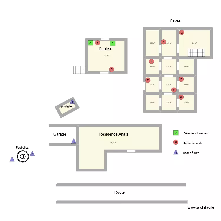 R&eacute;sodence Anais. Plan de 