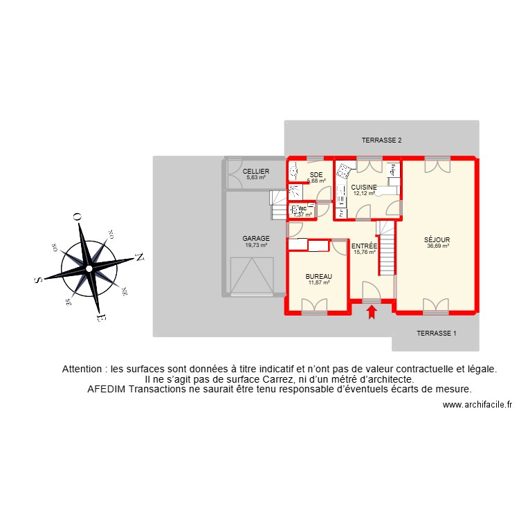 BI 26040. Plan de 25 pièces et 274 m2