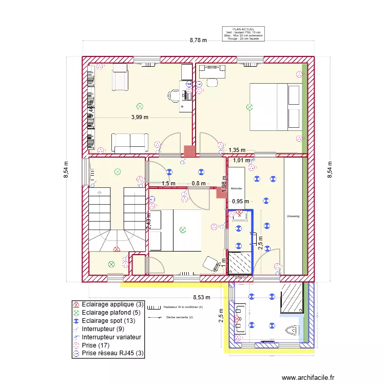R+1 Elect. Plan de 3  et 65 m²