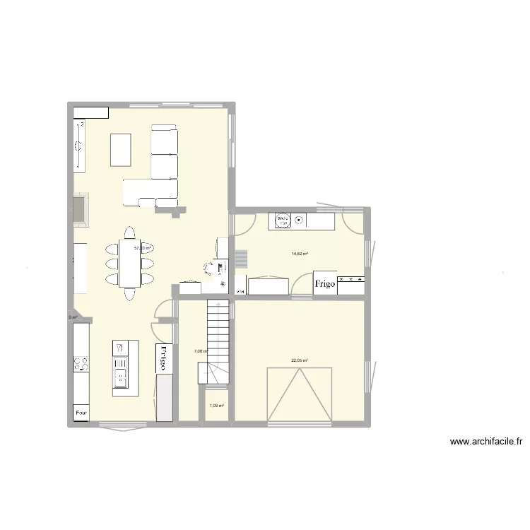 Travaux. Plan de 6  et 102 m²