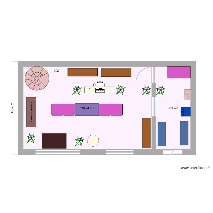 P&Acirc;TISSERIE. Plan de 2  et 34 m²