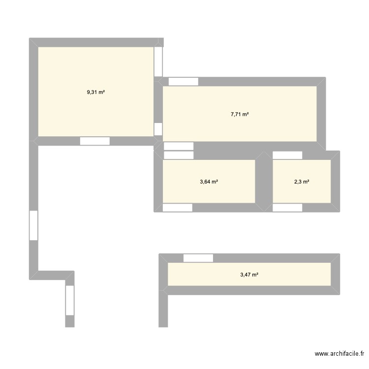 cuisine. Plan de 5 pièces et 26 m2