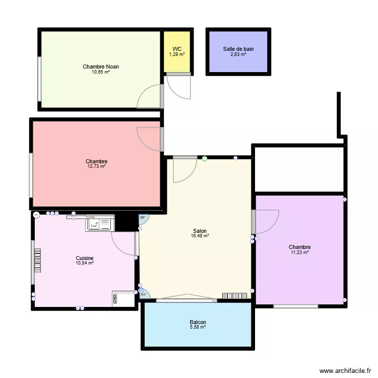 flo. Plan de 8  et 72 m²