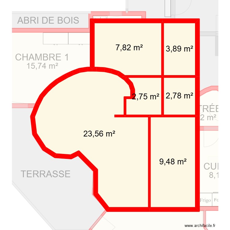 BI 30260. Plan de 23 pièces et 208 m2