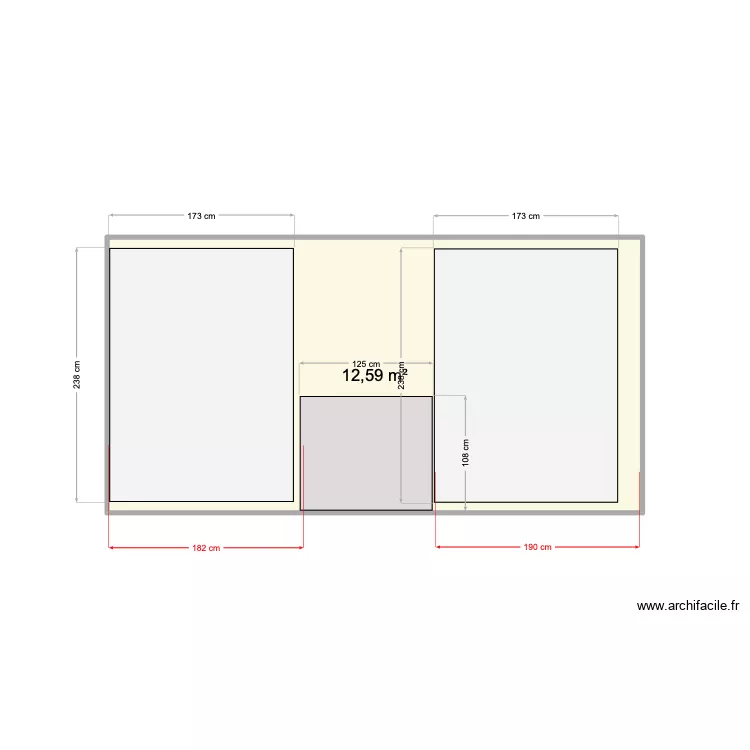 placards chambre. Plan de 