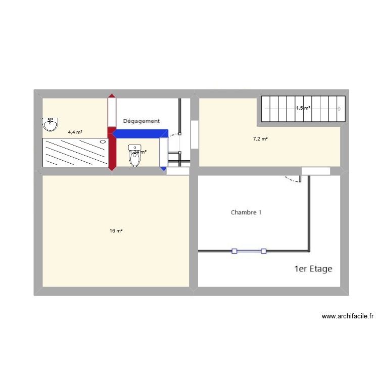 etage. Plan de 0 pièce et 0 m2
