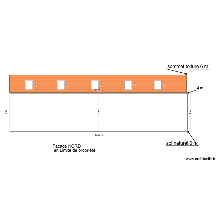 facade Nord. Plan de 0 pièce et 0 m2