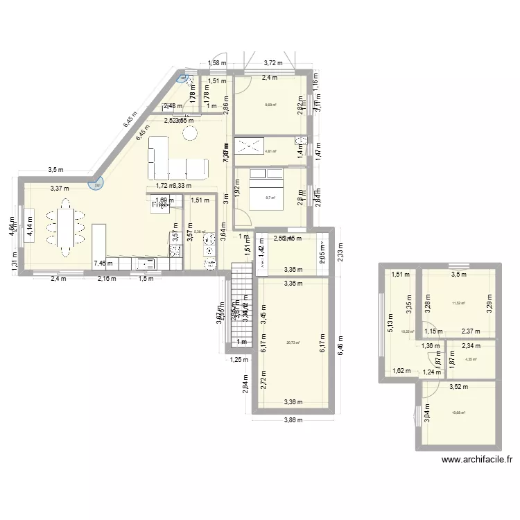 Maison ext&eacute;rieure. Plan de 