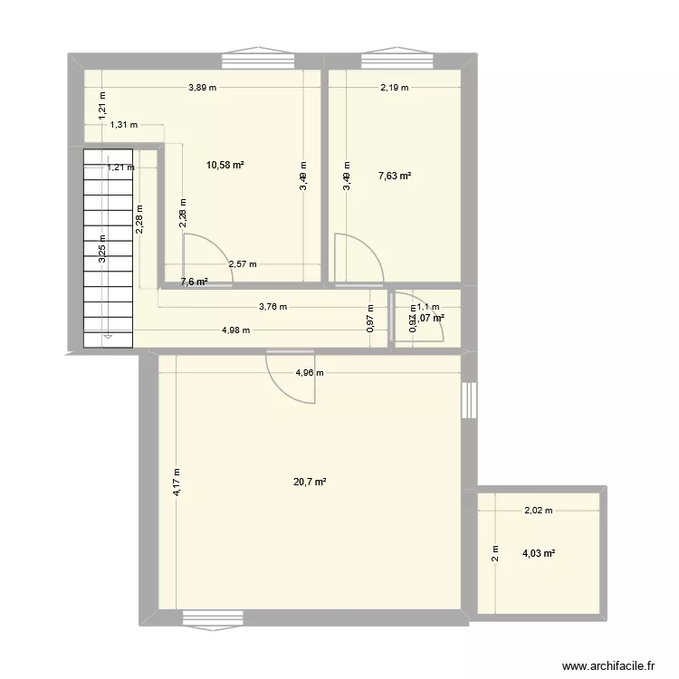 BeauxArts_1. Plan de 6  et 50 m²