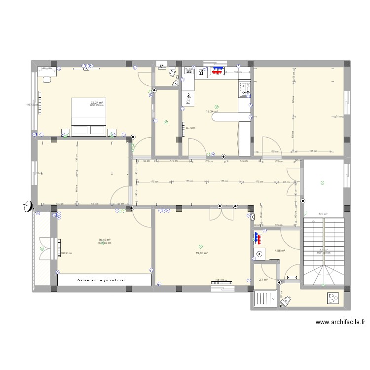 Cherifi ahmed. Plan de 85 pièces et 1115 m2