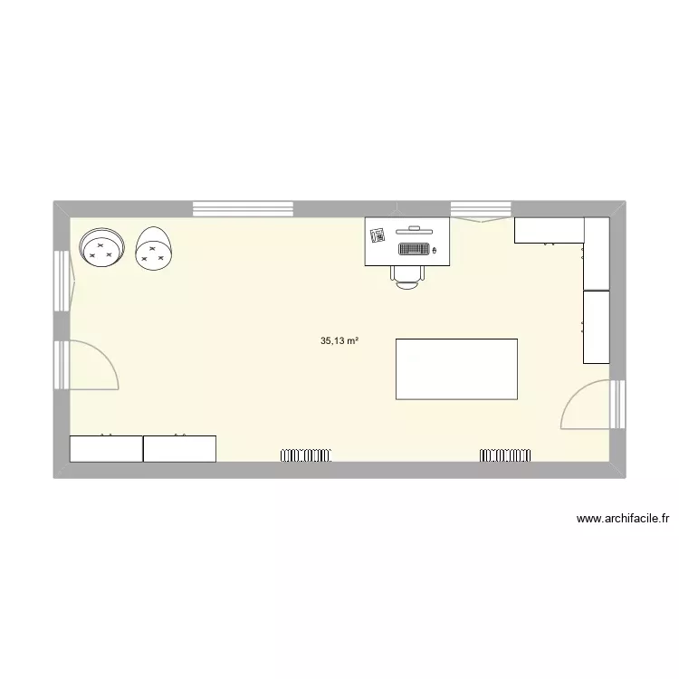 Le Petit Atelier. Plan de 1 Pièce et 35 m²