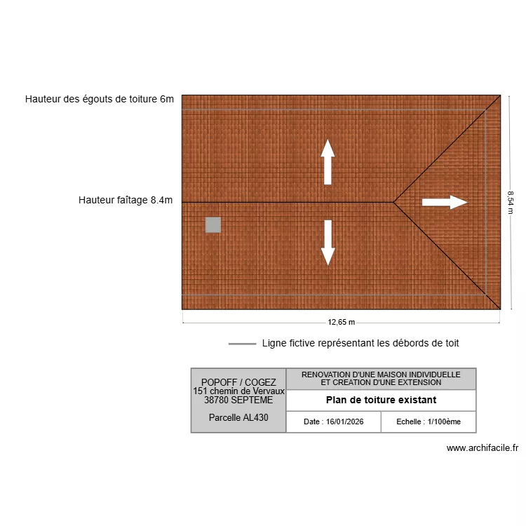 Plan Toiture Existant. Plan de 