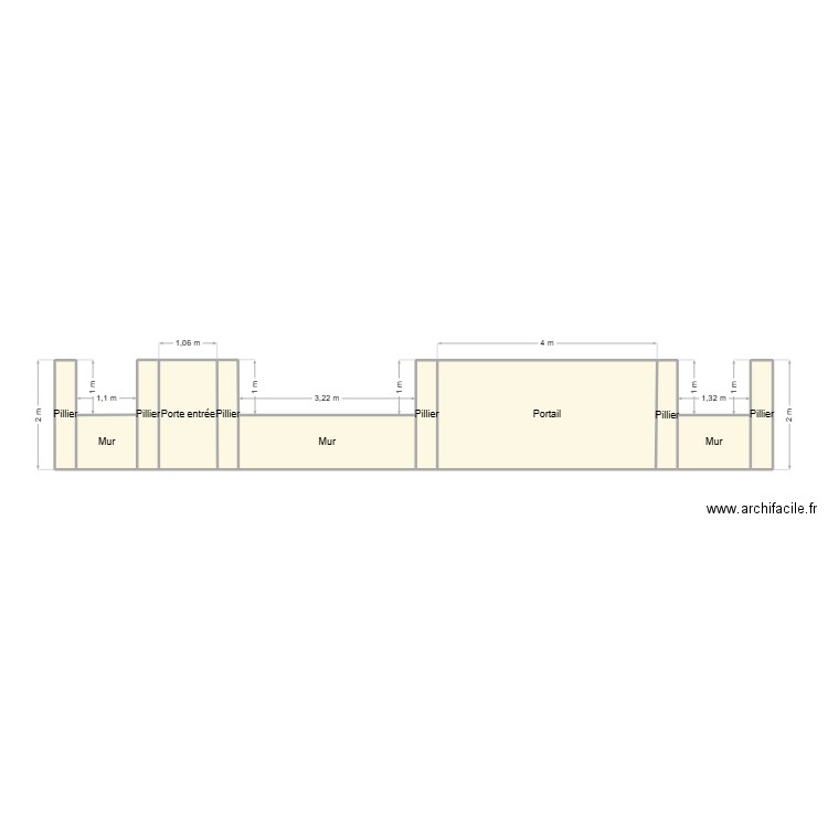 mur. Plan de 11 pièces et 20 m2