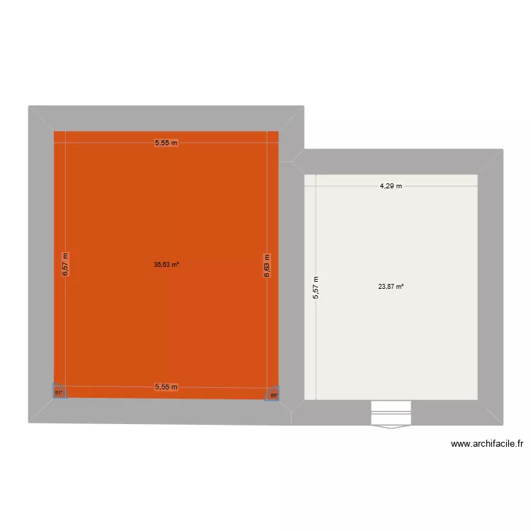 Charnay 1. Plan de 2  et 61 m²