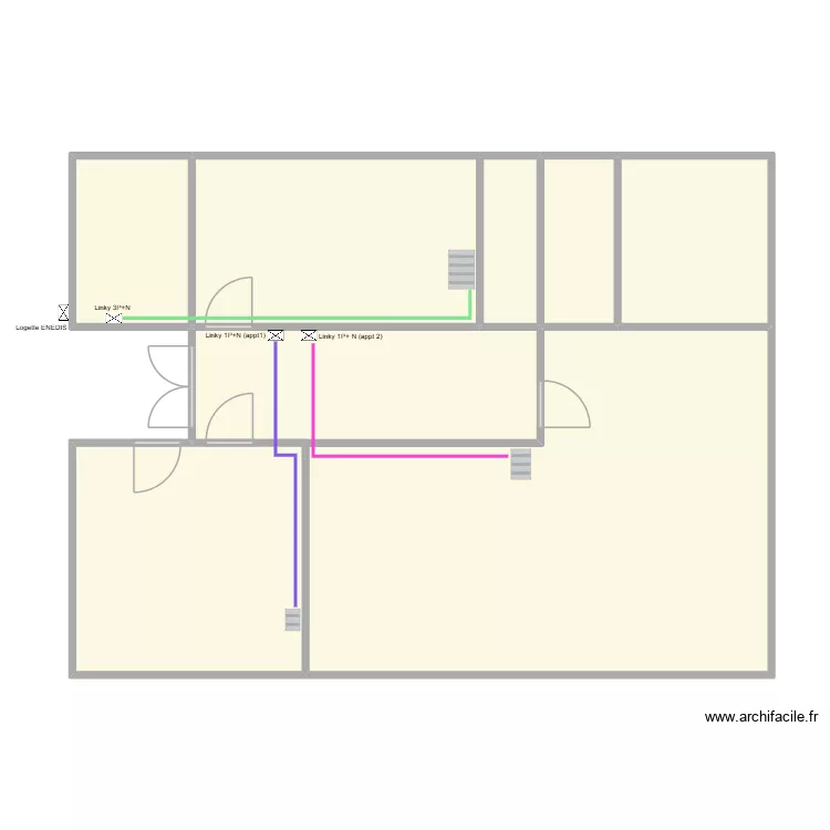 Gillois - Melo Stephane. Plan de 7  et 98 m²