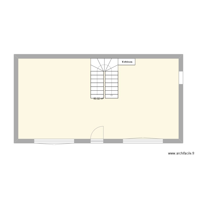 Mich rdc vierge. Plan de 1 pièce et 50 m2