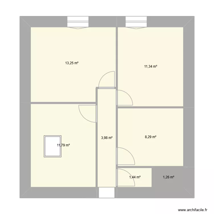 Mesnie étage. Plan de 7 et 51 m² Mesnie étage. Plan de 7 et 51 m²