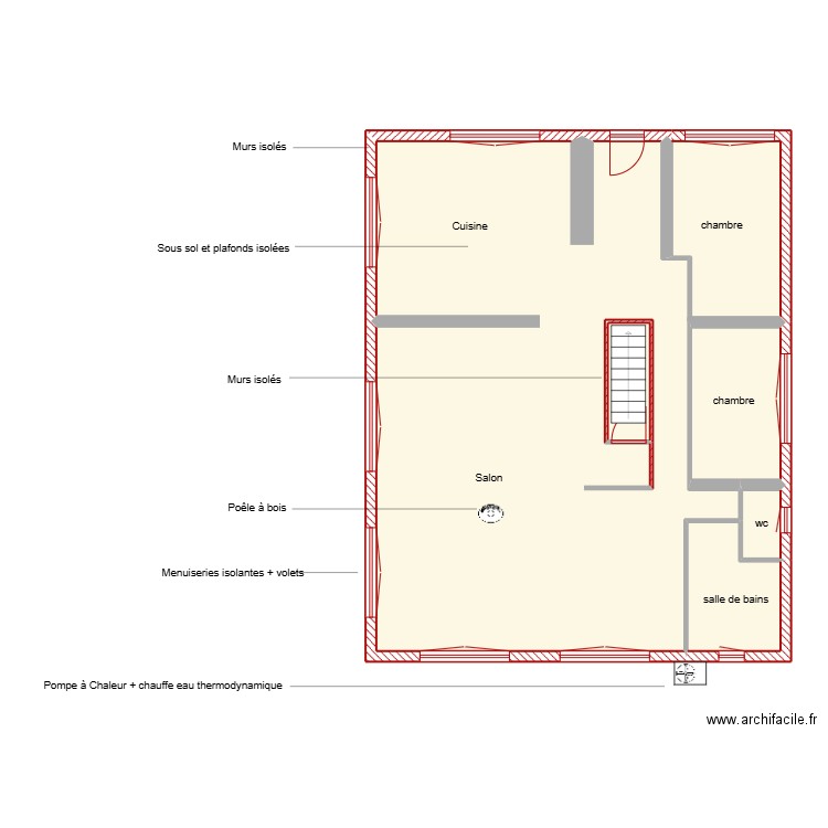 Rizzotto étape 3. Plan de 5 pièces et 111 m2