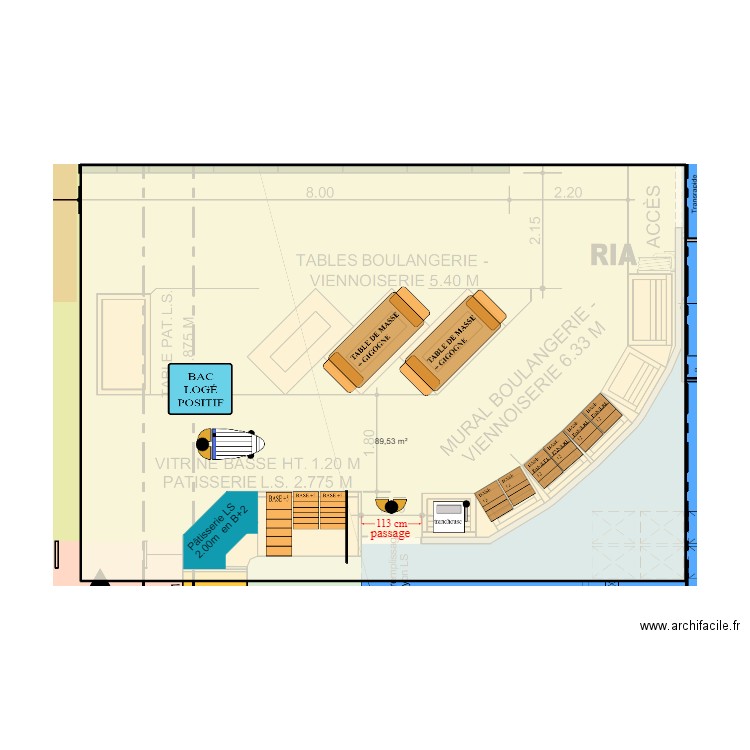 Algrange BVP LS. Plan de 1 pièce et 90 m2