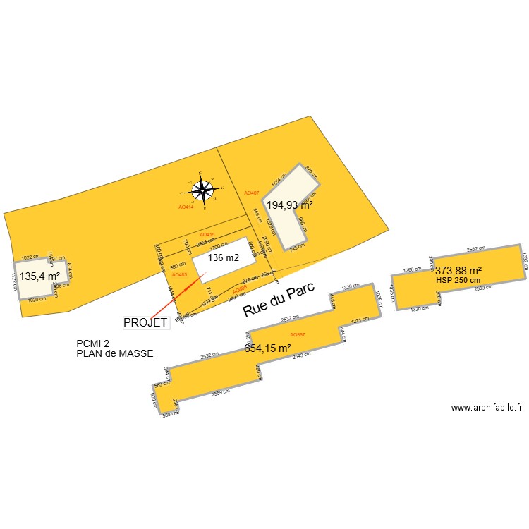 PCMI2. Plan de 4 pièces et 1358 m2