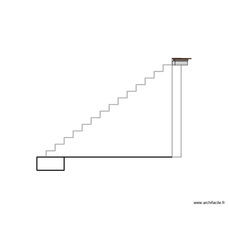 escalier metal ext. Plan de 3  et 5 m²