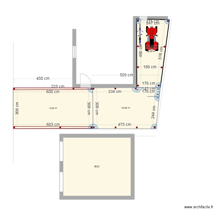 CAR PORT 1 - CAR PORT 2 - 3  Vue plan 600x300 V3. Plan de 4 pièces et 67 m2