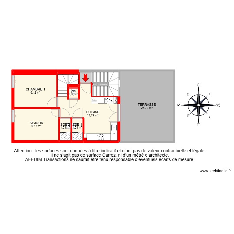 BI 24993-. Plan de 16 pièces et 98 m2