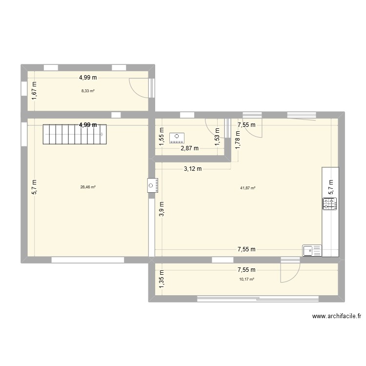 CADEN. Plan de 4 pièces et 89 m2