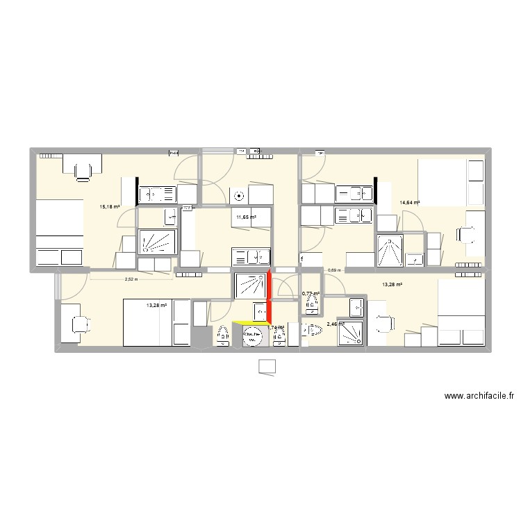 ST HERBLAIN MAYENNE V31. Plan de 8 pièces et 73 m2