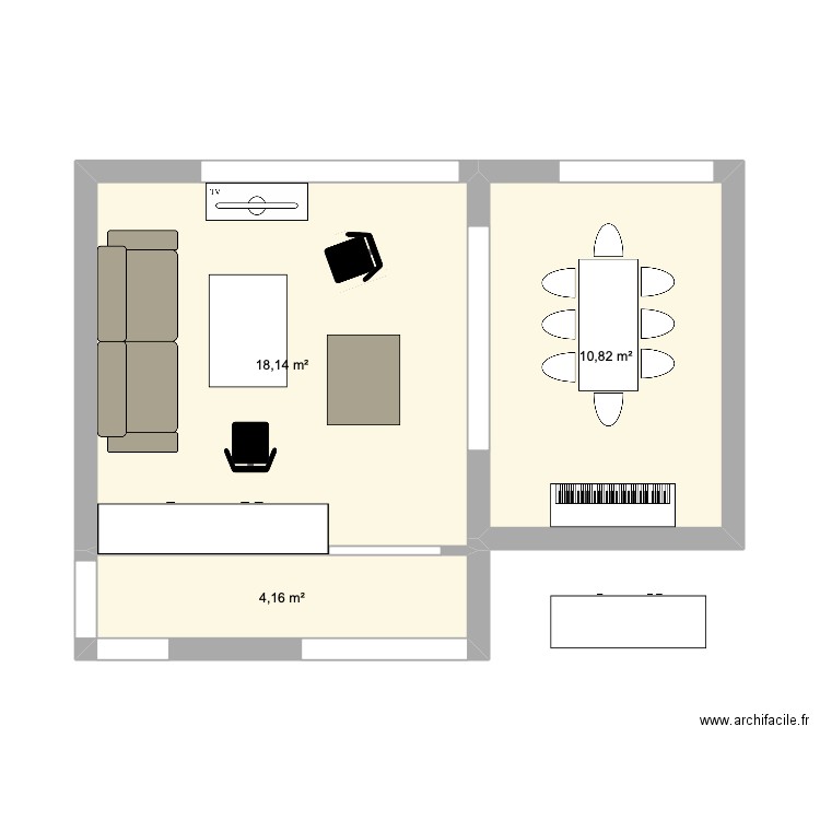 Bonnaous - Le Bouscat. Plan de 3 pièces et 33 m2