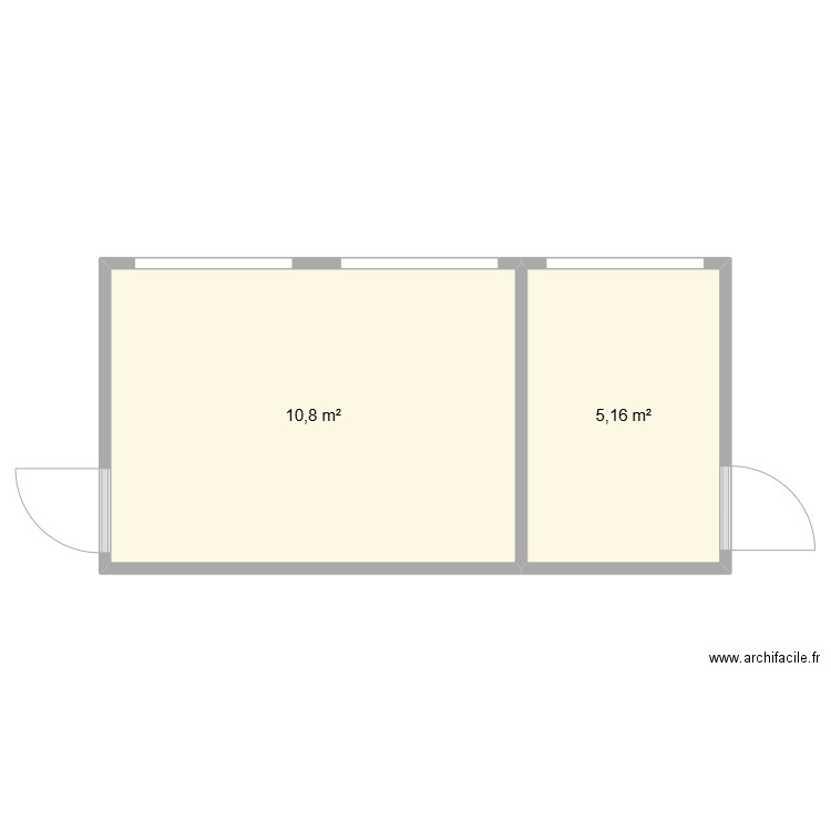 LGG-6 WH. Plan de 2 pièces et 16 m2