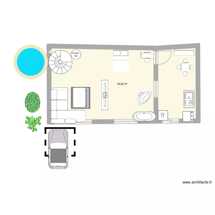 adoc exercice. Plan de 1 pièce et 35 m²