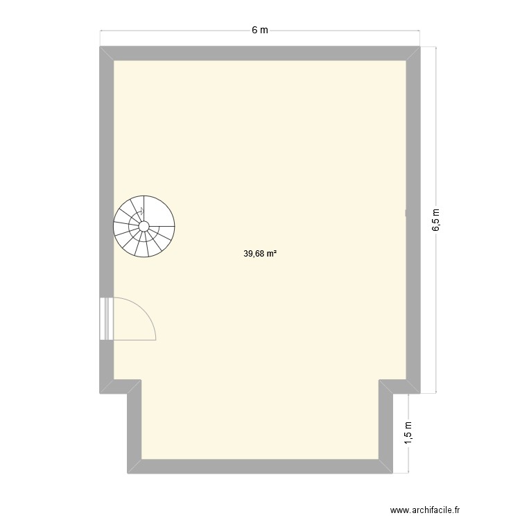 Vireux. Plan de 1 pièce et 40 m2