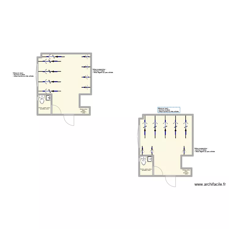 Local v&eacute;lo. Plan de 