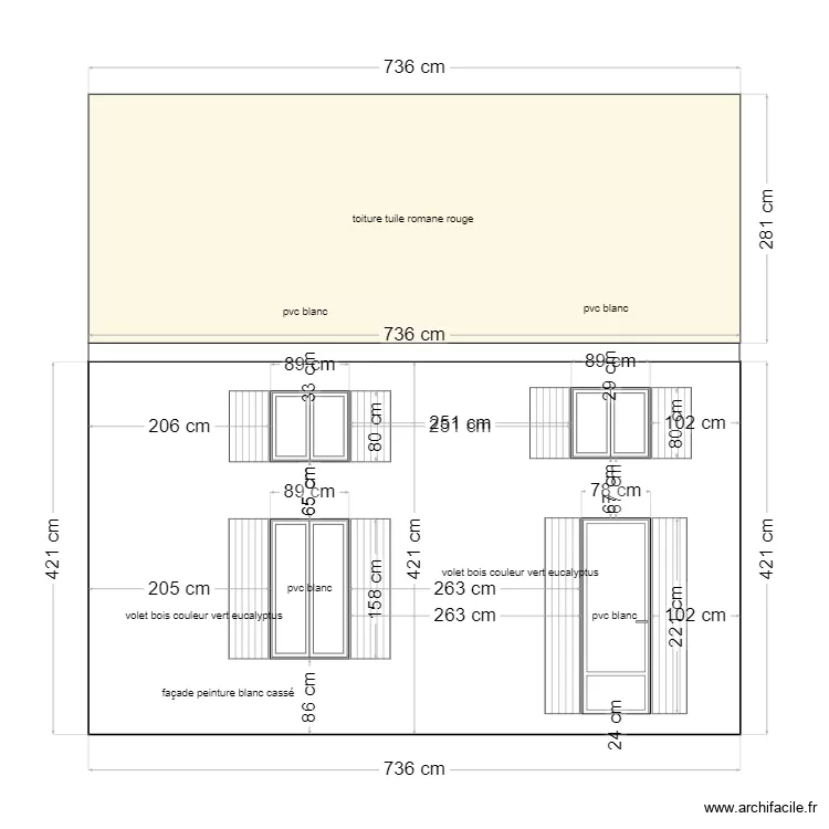 facade sud ouest2. Plan de facade sud ouest2. Plan de