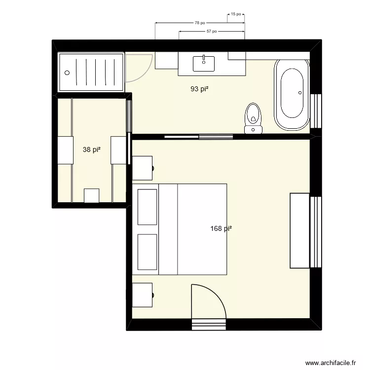 Sdb 1. Plan de 3  et 28 m²