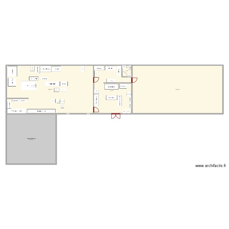 Bakery. Plan de 5 pièces et 335 m2