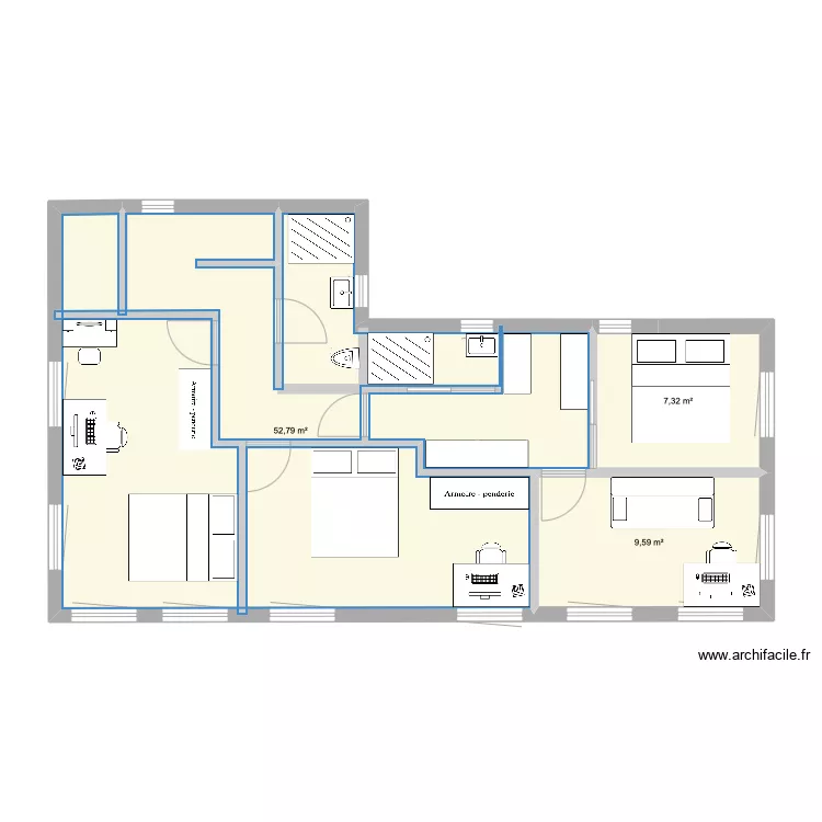 maison &eacute;tage. Plan de 