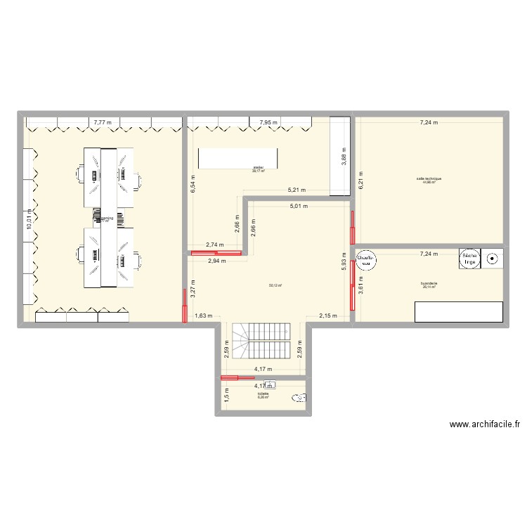 maison cosentini. Plan de 33 pièces et 780 m2