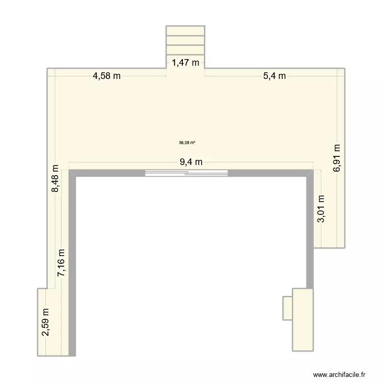 Terrasse SALMON/BETTON. Plan de 6  et 60 m²