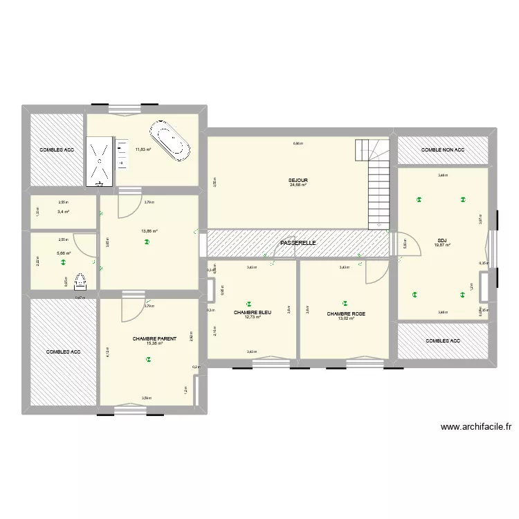ETAGE MAISON COIN SUR SEILLE sauv1. Plan de 