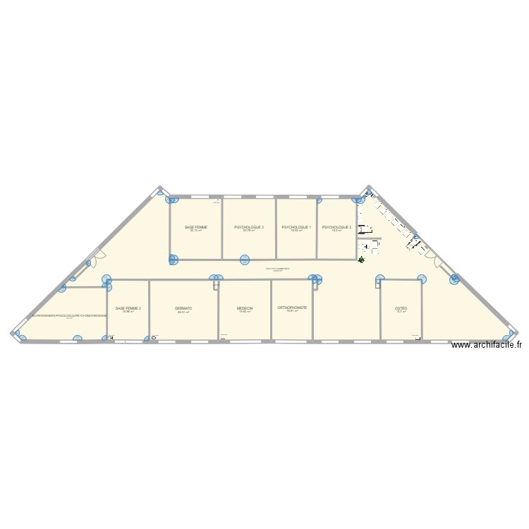 Jouy RDC 361 Surfaces ind et communes. Plan de 12 pièces et 329 m2